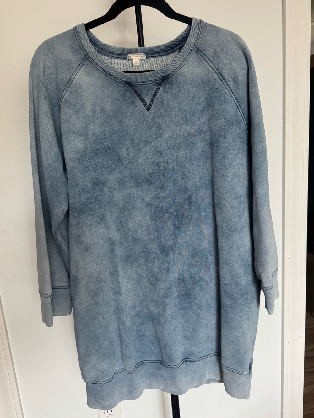 Gap Vintage Wash Sweatshirt Dress XL Tall Blue 100% Cotton Long Sleeve